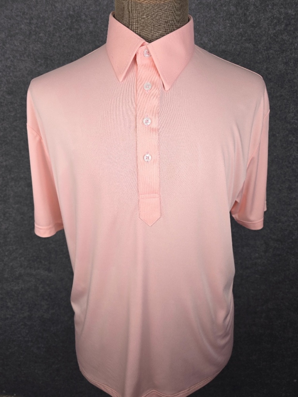 Collars & Co. The Original Dress Collar Polo XL Peach Performance Shirt